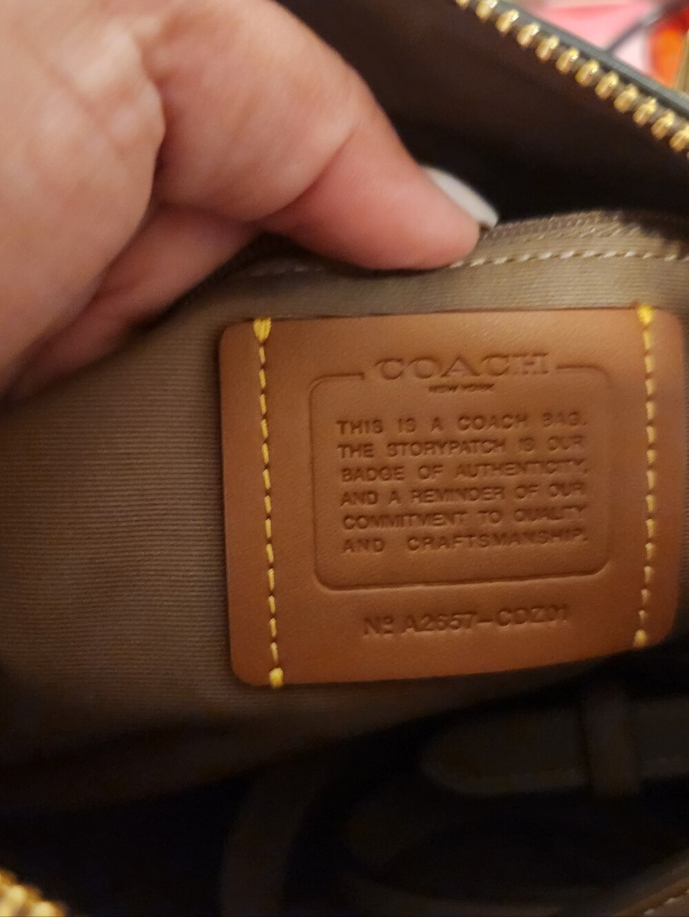 Coach Brown Signature Satchel with Multicolor Floral Embroidery- NEVER USED - Picture 6 of 7